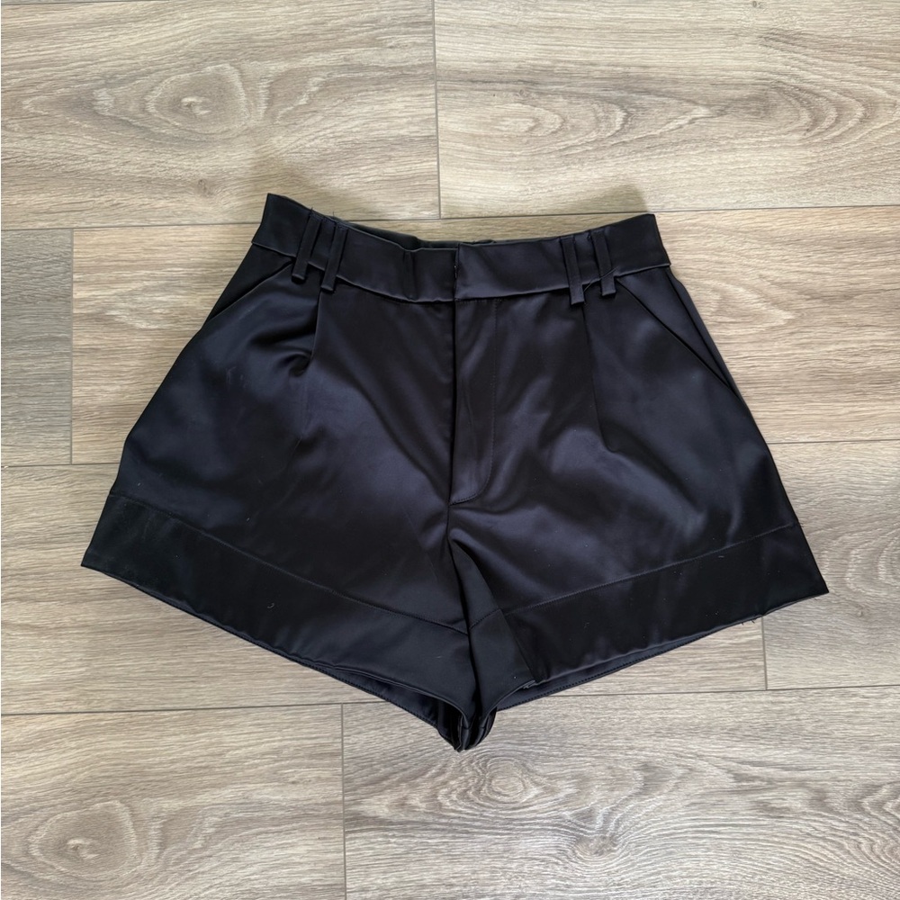Zara Black High Waist Women's Silk Shorts